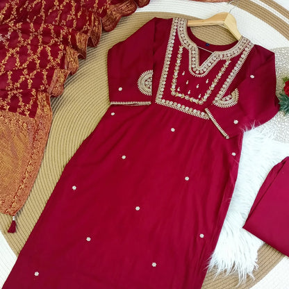 Maroon Designer party wear